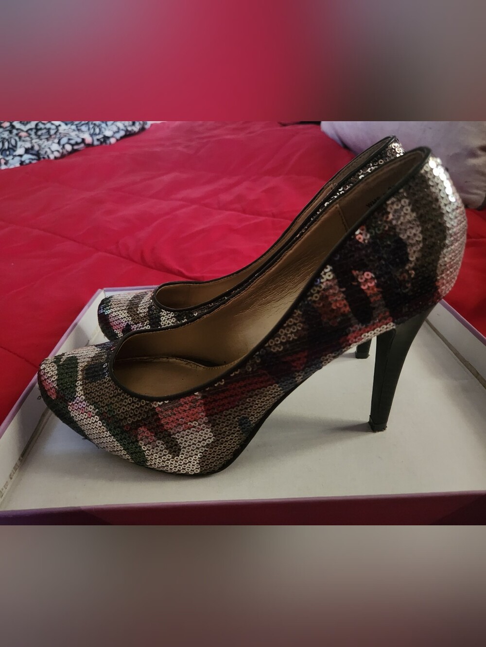 Cato Women's Sequin Camouflage Pointed-Toe Pumps - Multi